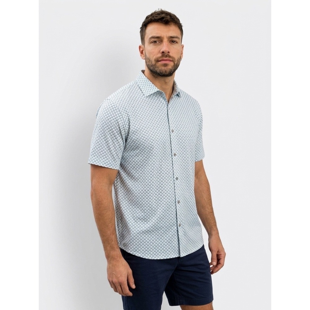 Johnnie-O Featherweight XL Luxe Printed Short Sleeve resort core Shirt